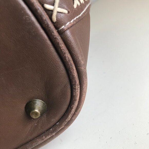 Vintage Isabella Fiore Brown Turquoise Shell Embroidered Bag - Picture 8 of 8